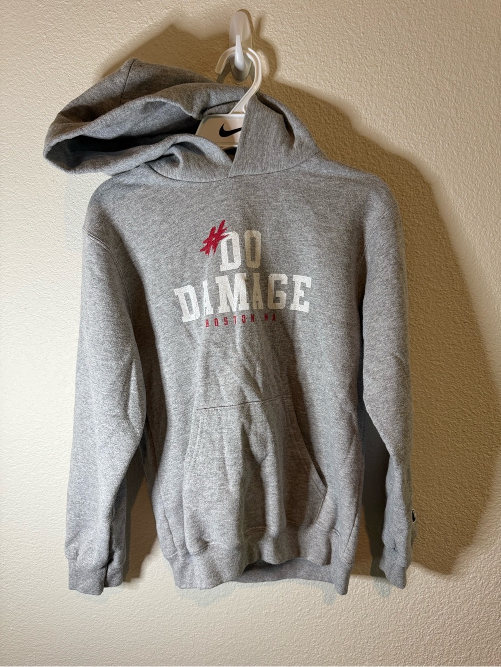 Gray "Do Damage" Pullover Hoodie - Boston